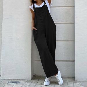 2XL black Linen Jumpsuit